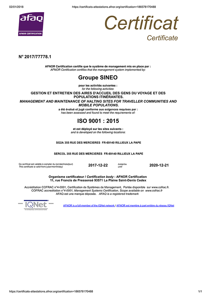 (Image miniature) Certification ISO 9001 